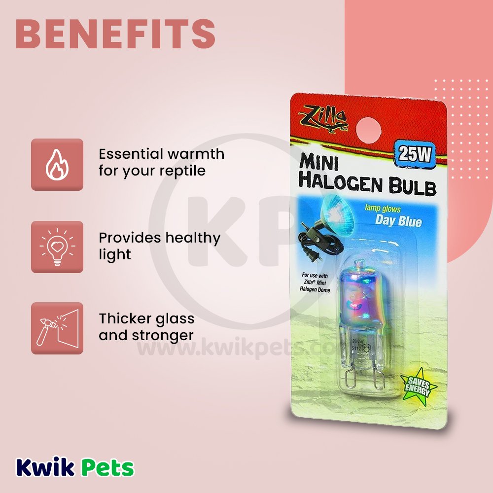 Zilla Mini Halogen Bulbs Day Blue 25 W, Zilla