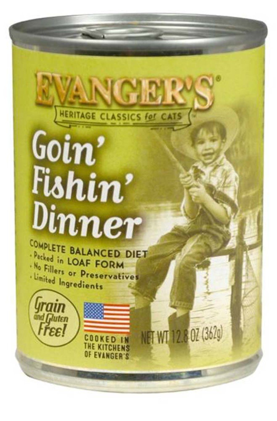 Evanger's Heritage Classic Grain-Free Wet Canned Cat Food Goin' Fishin' Dinner 12.5-oz, Kwik Pets