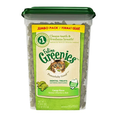 Greenies Feline Catnip Flavor Dental Treats for Cats Jumbo Tub 11-oz
