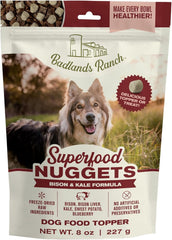 Badlands Ranch Superfood Nuggets Freeze-Dried Raw Dog Treats Bison & Kale 8-oz