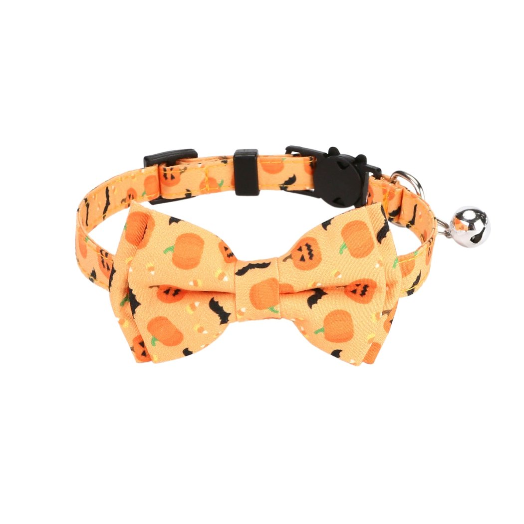 Cheerhunting Mokka Halloween Skull Print Breakaway Cat Collar Orange