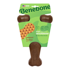 Benebone Wishbone Dog Chew Toy Peanut Butter Giant