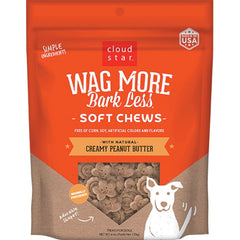 Cloud Star Wag More Bark Less Soft Chews Dog Treats with Natural Creamy Peanut Butter 6-oz