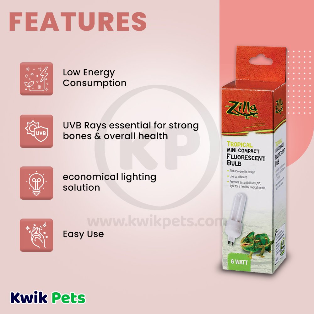 Zilla Mini Compact Fluorescent Bulbs Tropical, Zilla