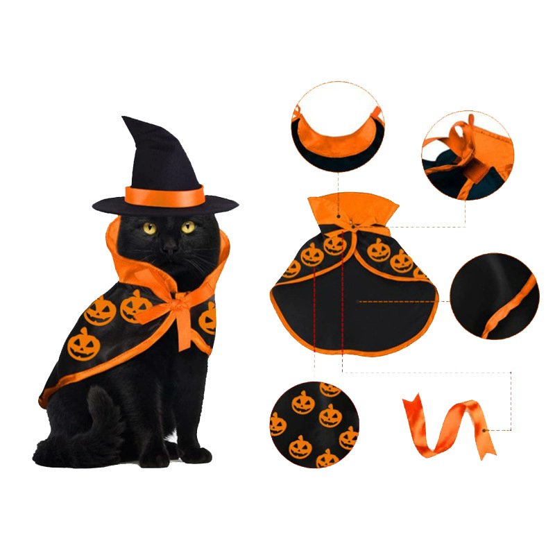 PAWPAWwholesale Halloween Vampire Cape Dog & Cat Costume Yellow