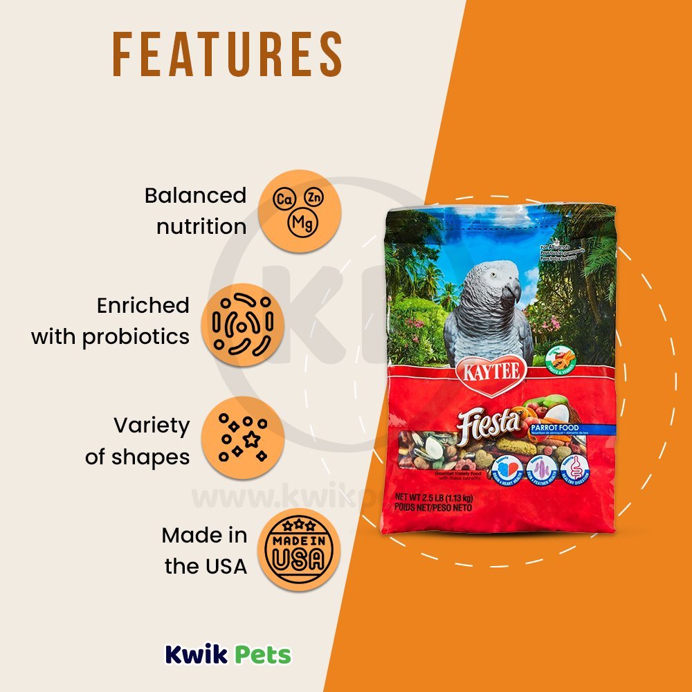 Kaytee Fiesta Parrot Food 2.5 lb, Kaytee