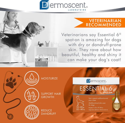 Dermoscent Essential 6 Spot-on Skin Care for Dogs 22 to 45 lbs