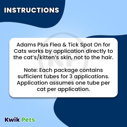 Adams Plus Flea & Tick Spot On for Cats & Kittens, Adams