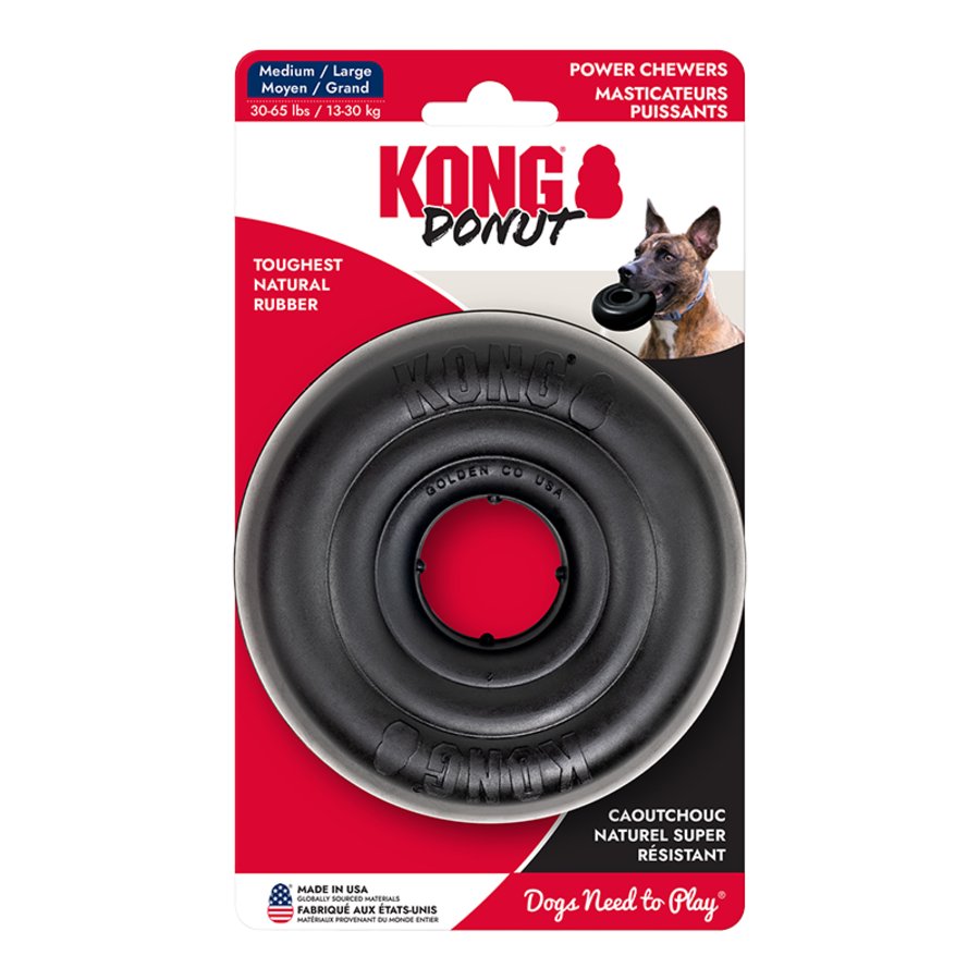KONG Extreme Donut Dog Chew Toy Black Medium/Large