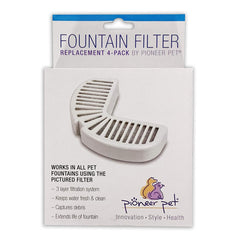 Pioneer Pet Replacement Filters for Ceramic & Stainless Steel Fountains 4 Count