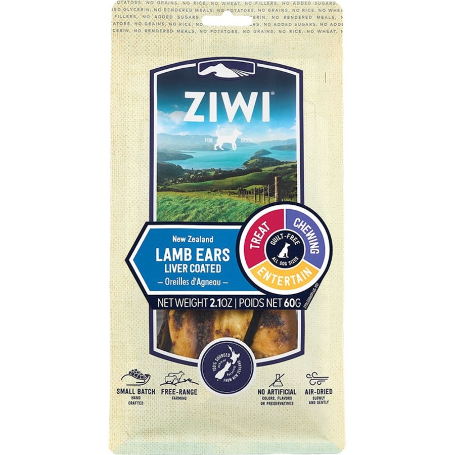 Ziwi Air Dried Dog Treats Lamb Ears Liver Coated 2.1-oz, Kwik Pets