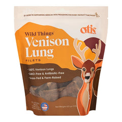 O.T.I.S. Wild Things Dog Treat Filets Venison Lung 4-oz