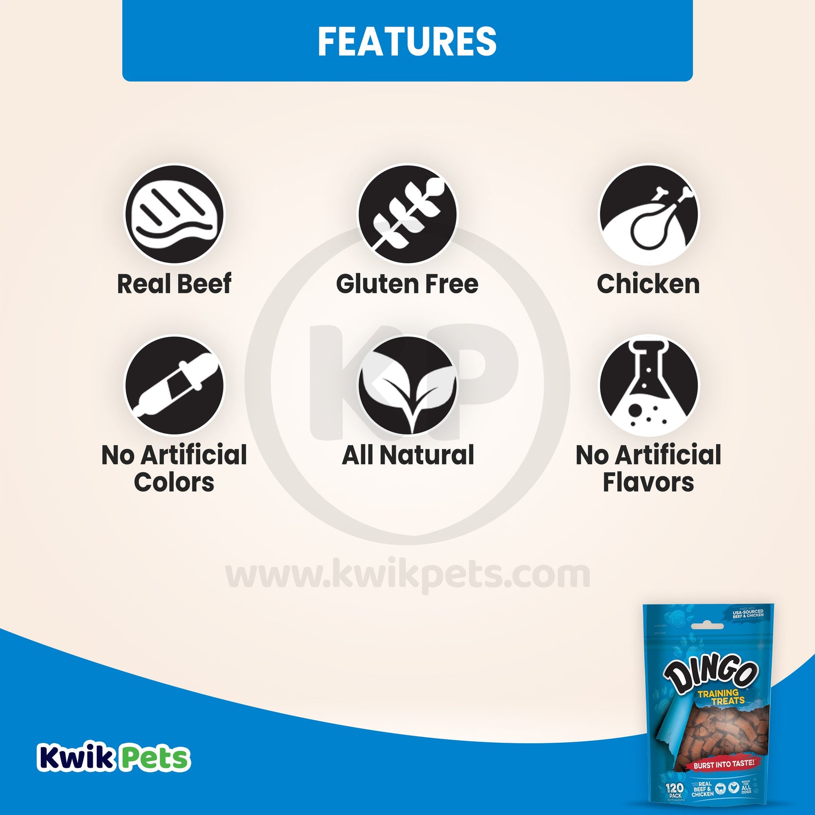Dingo Beef & Chicken Treats For Dogs 120 ct, Dingo