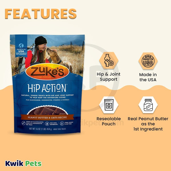 Zuke's Dog Hip Action Peanut Butter 1lb, Zuke's