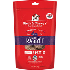 Stella & Chewy's Freeze-Dried Raw Dinner Patties Dog Food Absolutely Rabbit 14-Oz