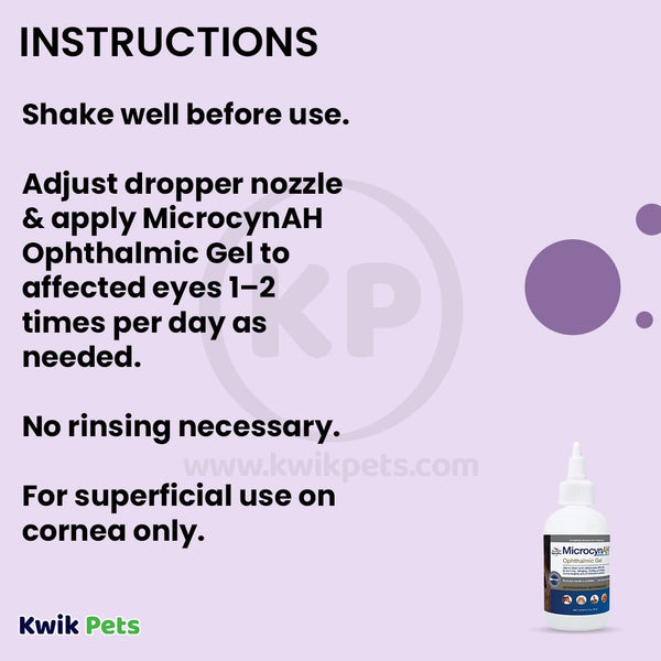 Usages Instructions of MicrocynAH Ophthalmic Gel 3-oz