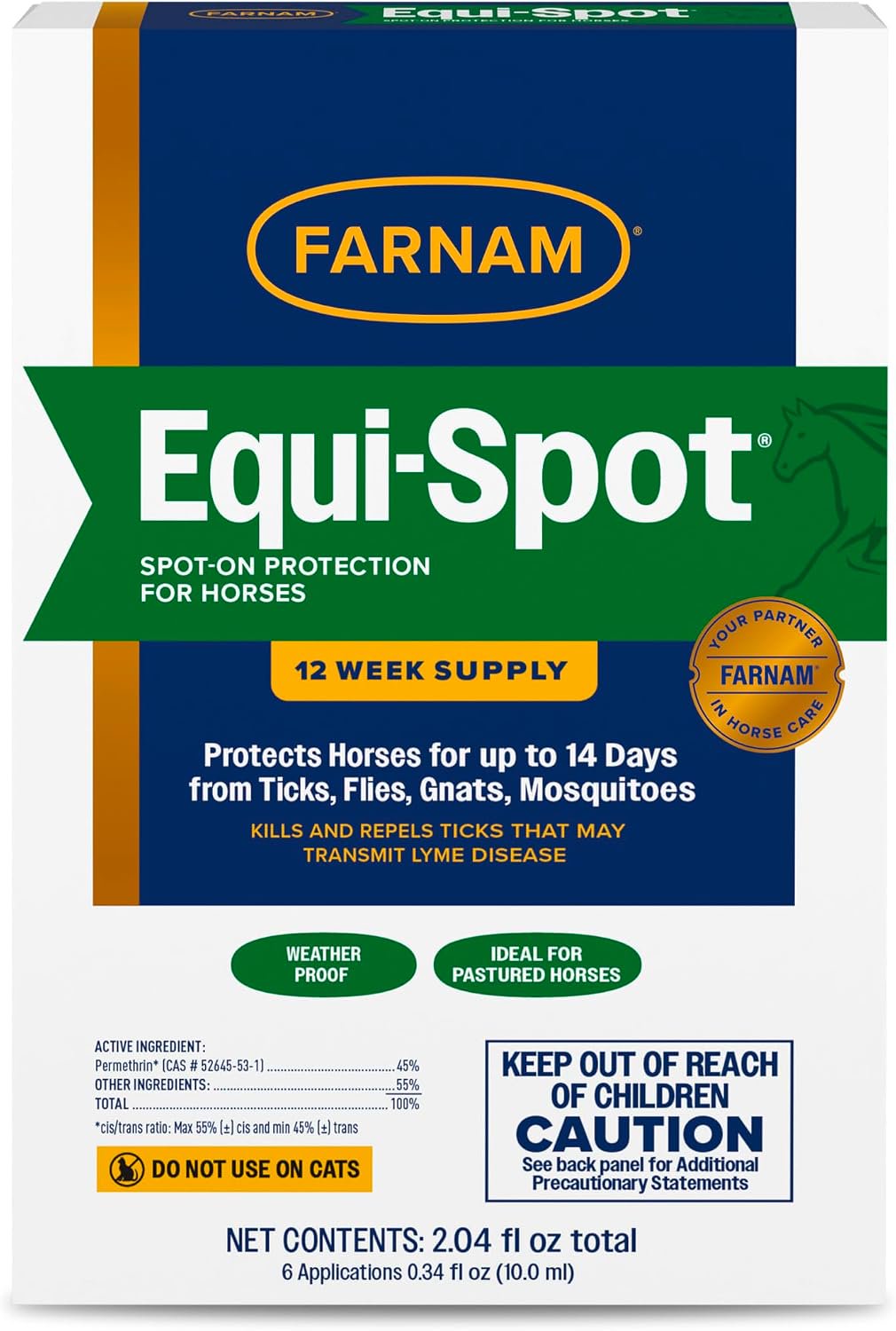 Farnam Equi-Spot Horse Spot-On Fly Control 12 Week Supply