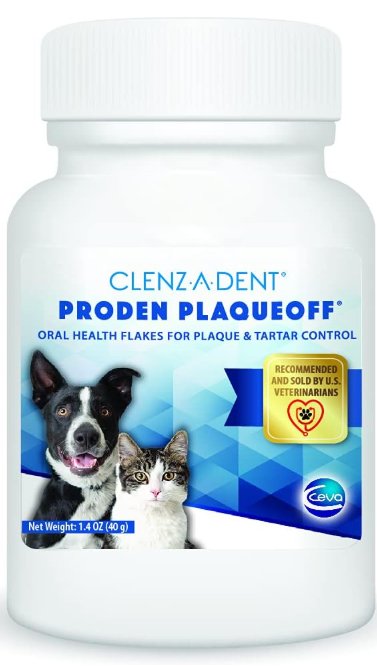 Ceva Clenz-a-dent ProDen PlaqueOff Oral Health Flakes for Dogs & Cats 1.4-oz