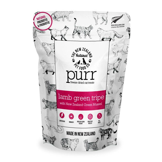 The New Zealand Natural Pet Food Co. Purr Freeze Dried Cat Treat Lamb Green Tripe 1.4-oz