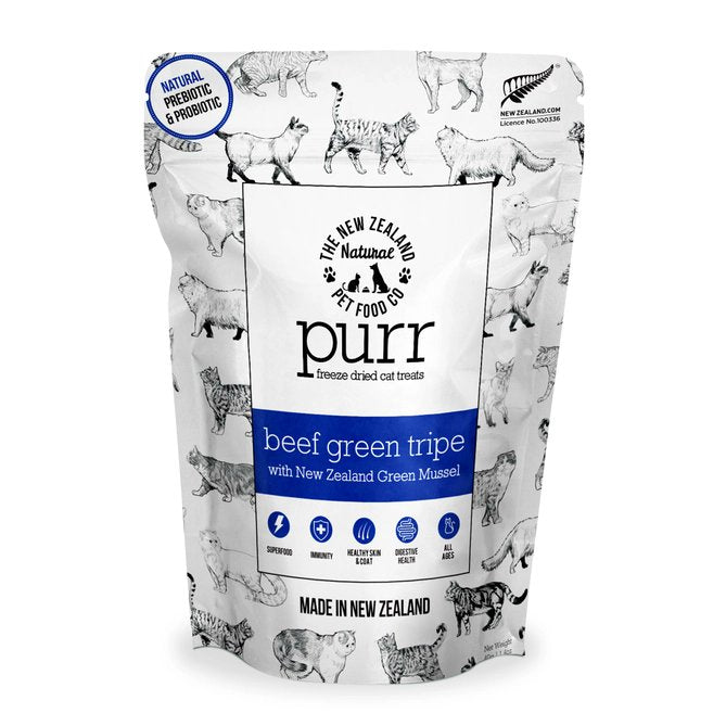 The New Zealand Natural Pet Food Co. Purr Freeze Dried Cat Treat Beef Green Tripe 1.4-oz
