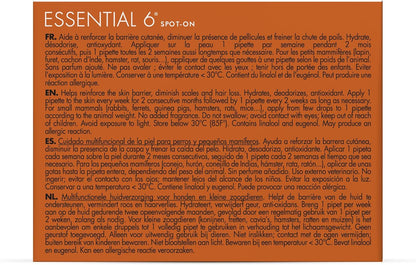 Dermoscent Essential 6 Spot-on Dog Skin Care for Dandruff & Allergy Relief Dogs & Small Mammals Up to 22-lb 4 Pipettes