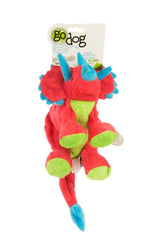goDog Dinos Frills Durable Plush Squeaker Dog Toy Large
