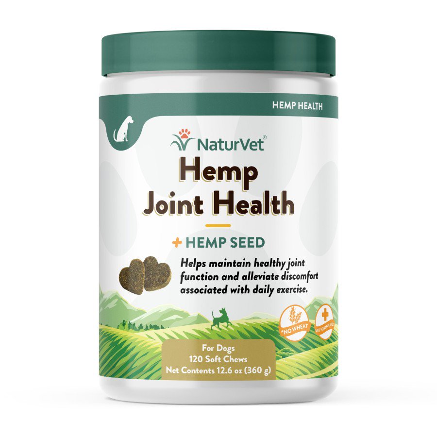 NaturVet Hemp Joint Health Soft Chews for Dogs 120 Count 12.6-oz
