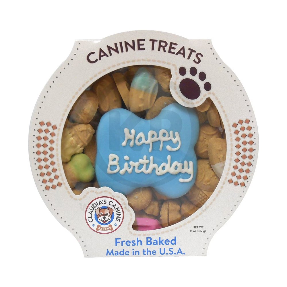 Claudia’s Canine Bakery Happy Birthday Dog Treats Blue 11-oz, Kwik Pets