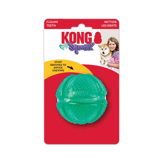 KONG Dental Squeezz Ball Dog Chew Teal, MD, KONG