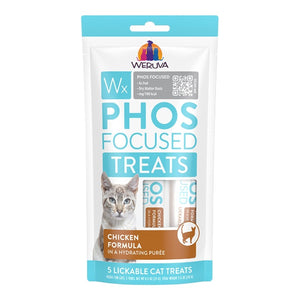 Weruva Wx Phos Focused Lickable Cat Treats Chicken Formula in Hydrating Purée 0.5-oz Tubes 5 count, Kwik Pets