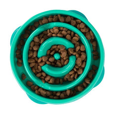 Outward Hound Fun Feeder Slow Feeder Dog Bowl Turquoise Medium