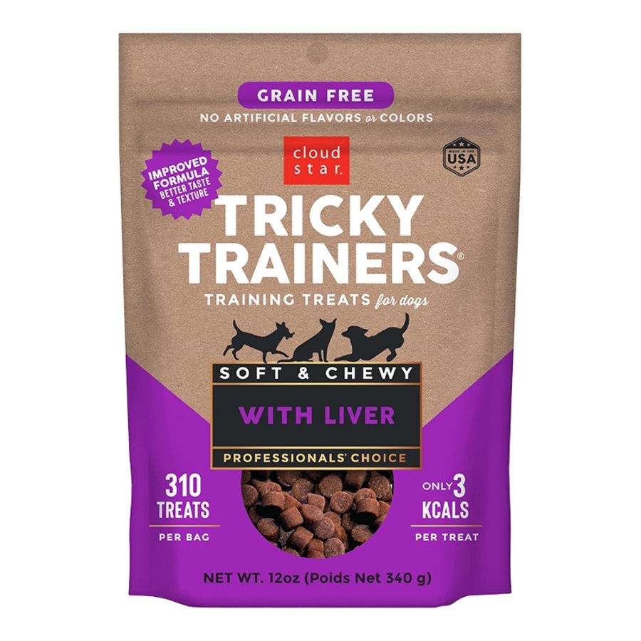 Cloud Star Tricky Trainers Grain Free Soft & Chewy Dog Training Treats Liver 12-oz, Kwik Pets