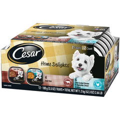 Cesar Home Delights Slow Cooked Chicken & Vegetables & Beef Stew Variety Pack Small Breed Adult Wet Dog Food 24 Count 3.5-oz