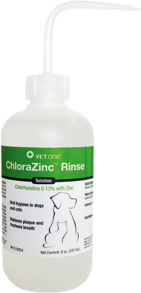 VetOne ChloraZinc Oral Rinse Solution for Dogs & Cats 8-oz