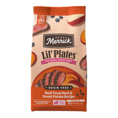 Merrick Lil’ Plates Grain-Free Small Breed Adult Dry Dog Food Real Texas Beef & Sweet Potato Recipe 4-lb