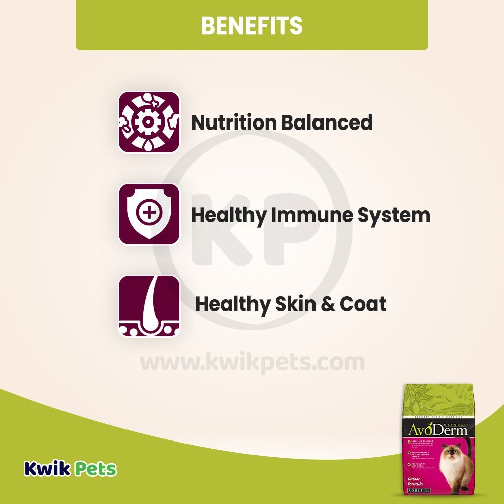 Benefits Of AvoDerm Natural Indoor Formula Adult Dry Cat Food