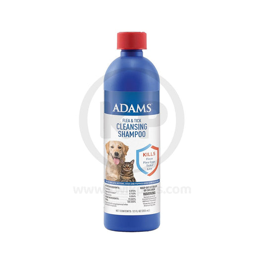 Adams Flea & Tick Cleansing Shampoo Clear, 12-oz, Adams