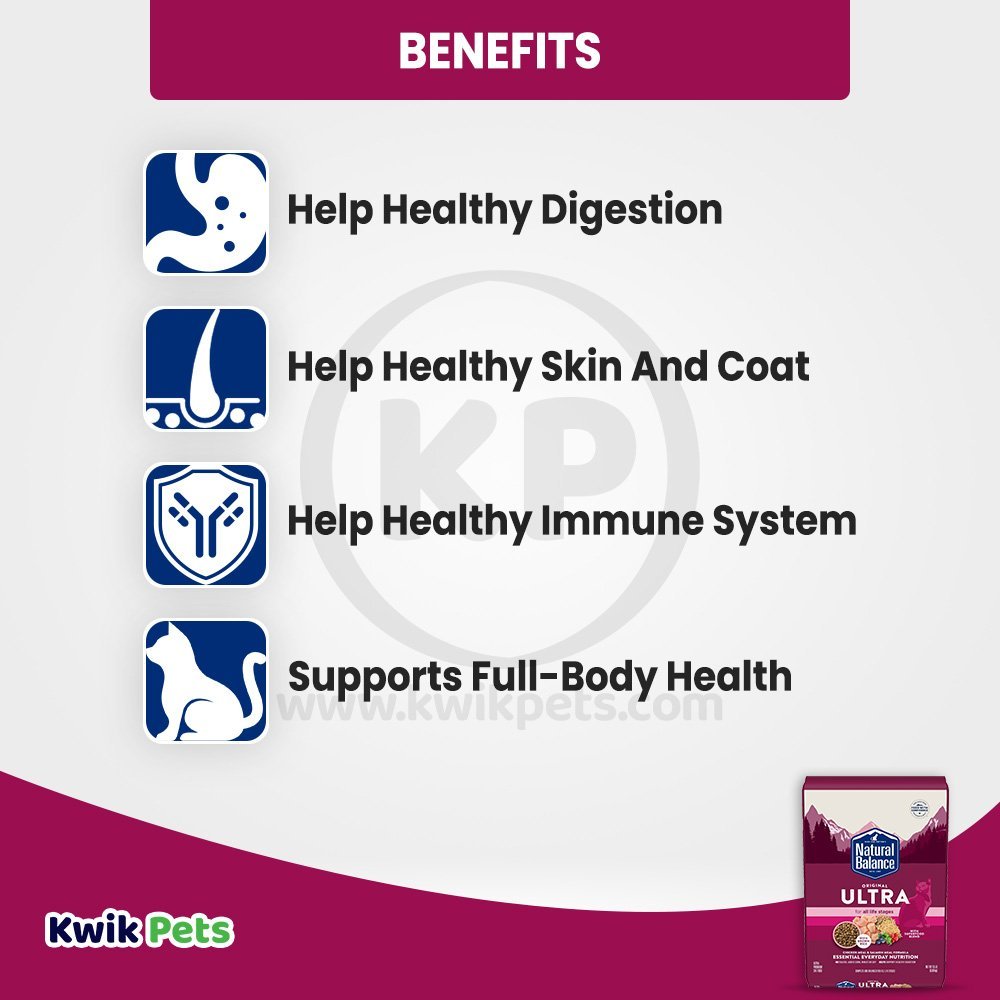 Benefits of Natural Balance Broth Coated Adult Dry Cat Food Chicken Meal & Salmon Meal 15-lb
