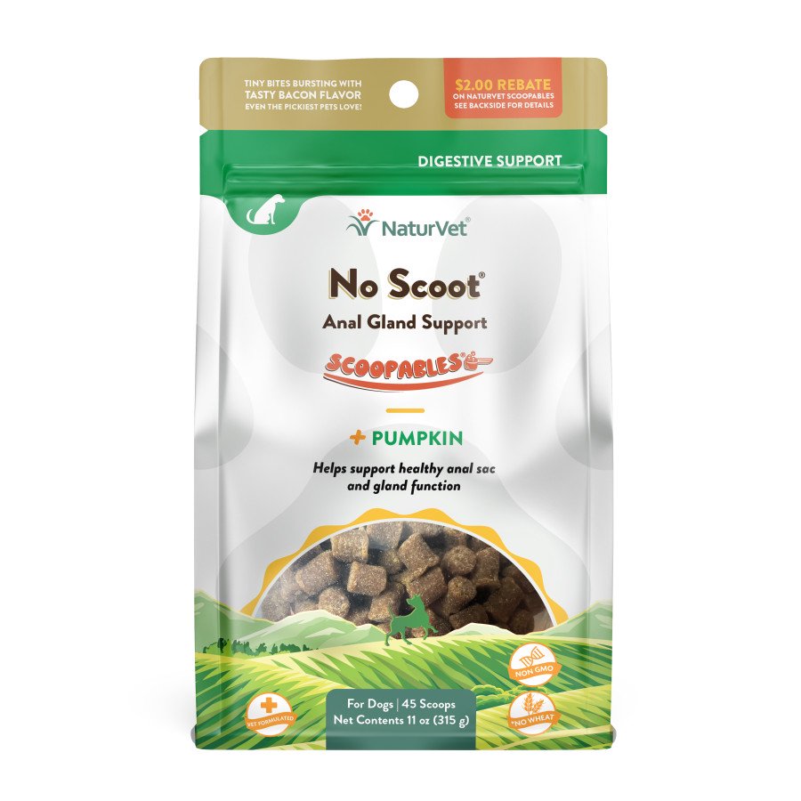 NaturVet Scoopables No Scoot Anal Gland Support Soft Chews for Dogs 45 Count 11-oz