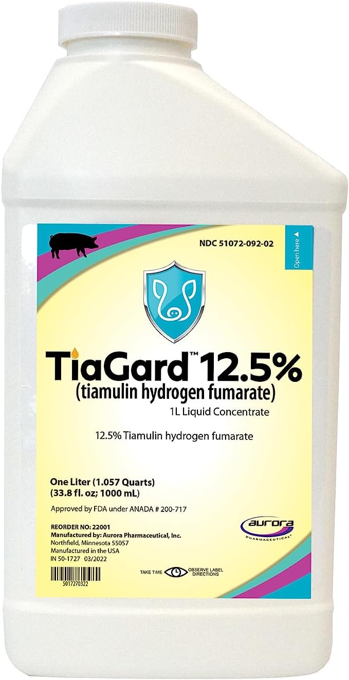 Aurora Pharmaceutical Oral-Pro TiaGard 12.5% Tiamulin Swine Medication 1000 ml