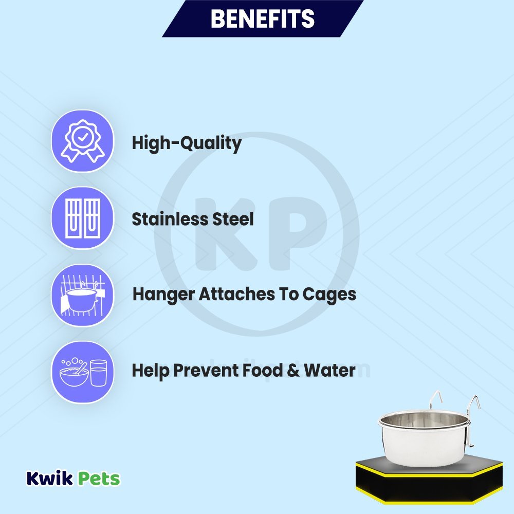 Benefits of Ethical Pet Spot Stainless Steel Bird Coop Cup with Wire Hanger 20-oz