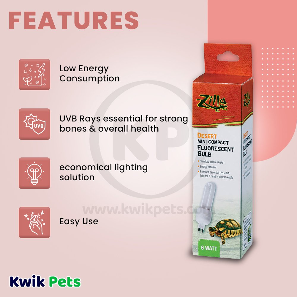 Zilla Mini Compact Fluorescent Bulbs Desert, Zilla