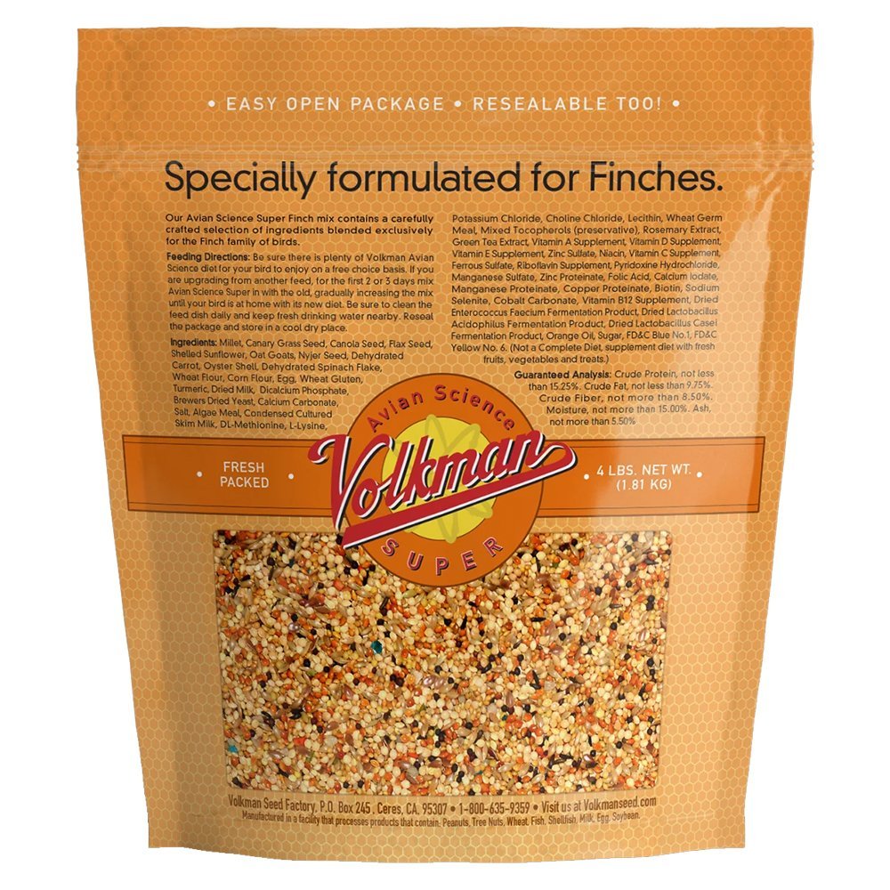 Volkman Seed Company Avian Science Super Finch Bird Treat 4-lb, Volkman
