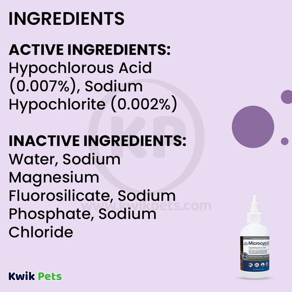 Ingredients/Nutritional info of MicrocynAH Ophthalmic Gel 3-oz
