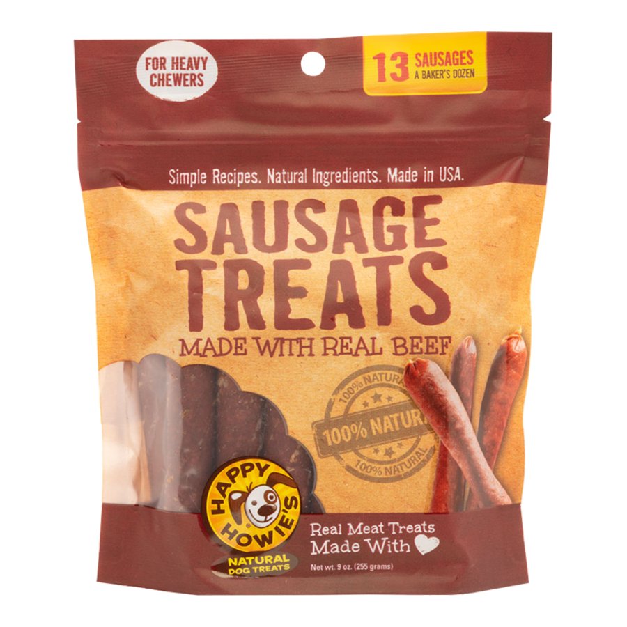 Happy Howie's Baker's Dozen Beef Sausage Dog Treats 13 Count 9-oz