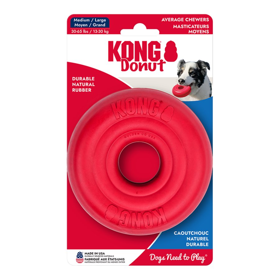 Kong Donut Chew Dog Toy Red Medium/Large
