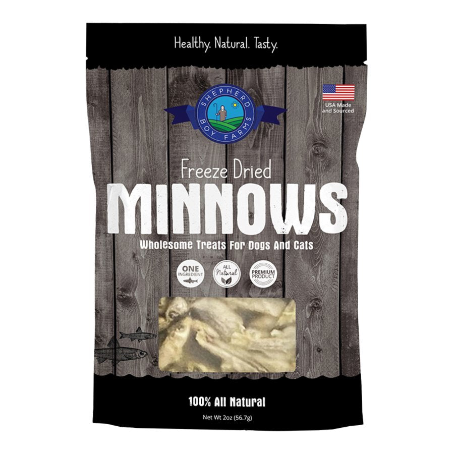 Shepherd Boy Farms Minnows Freeze Dried Dog & Cat Treats 2-oz, Kwik Pets
