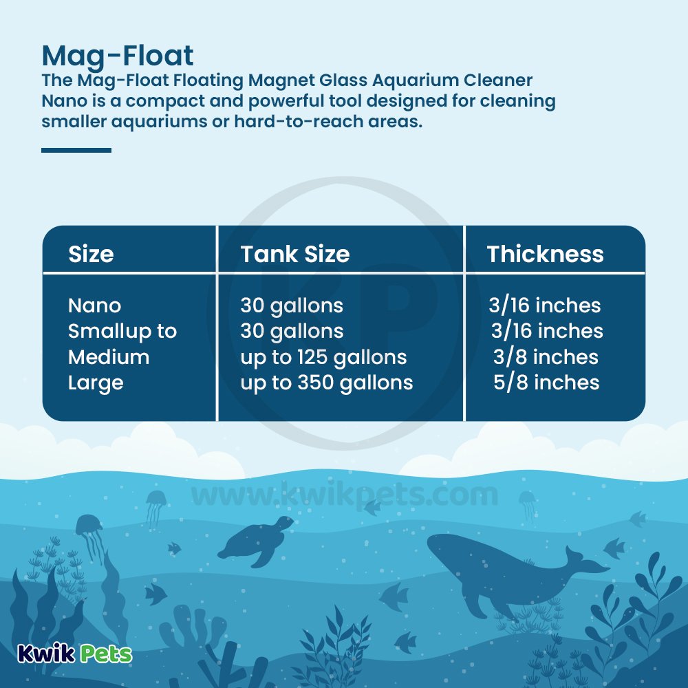 Mag-Float Floating Magnet Glass Aquarium Cleaner Nano, Kwik Pets
