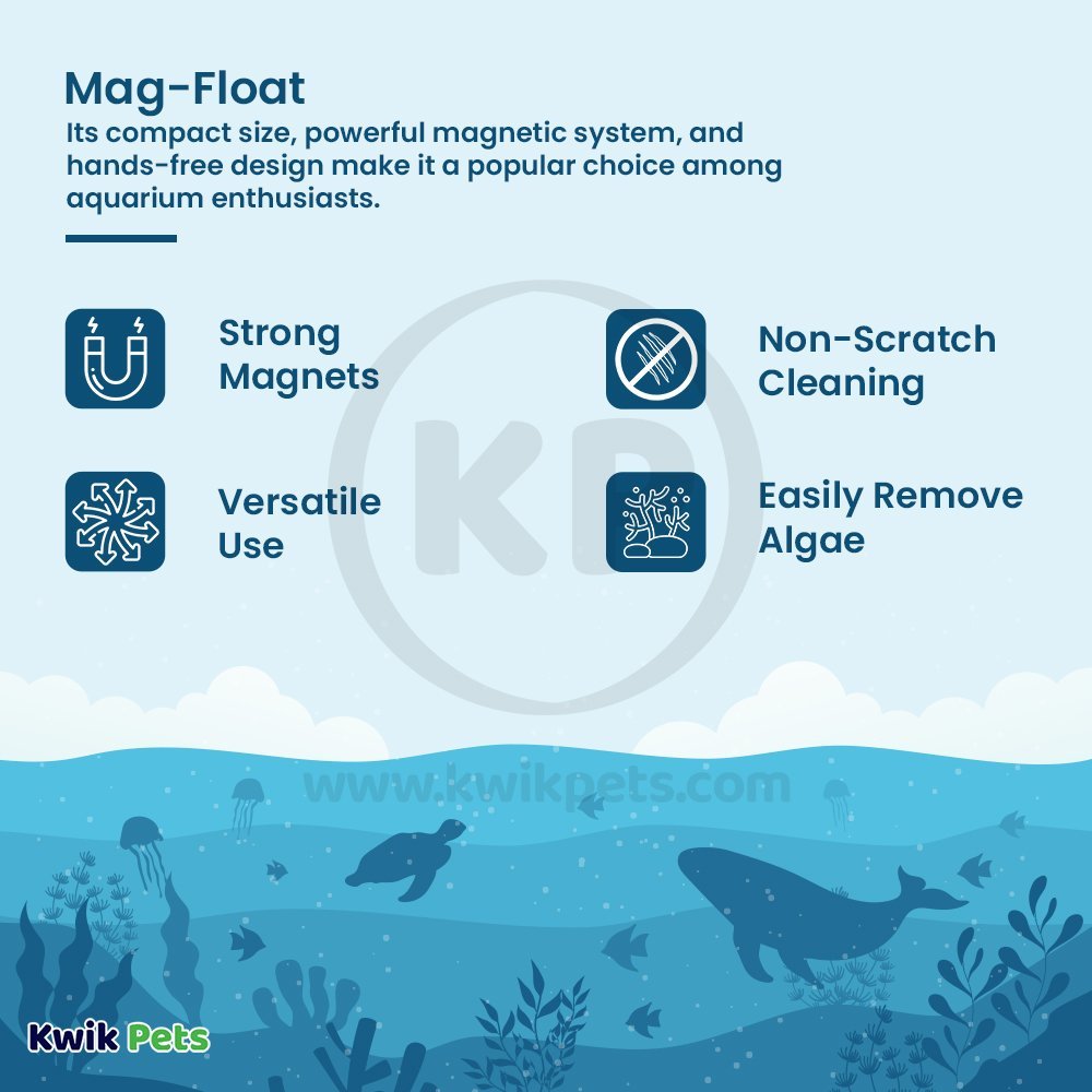 Mag-Float Floating Magnet Glass Aquarium Cleaner Small, Kwik Pets