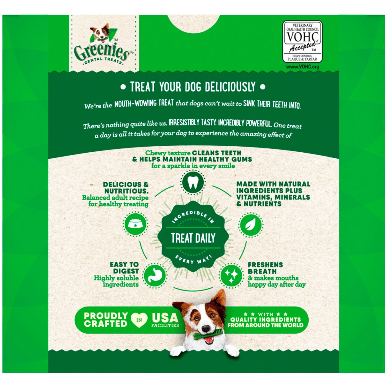 Back of Greenies Original Dog Dental Treats Regular 36-oz 36 Count